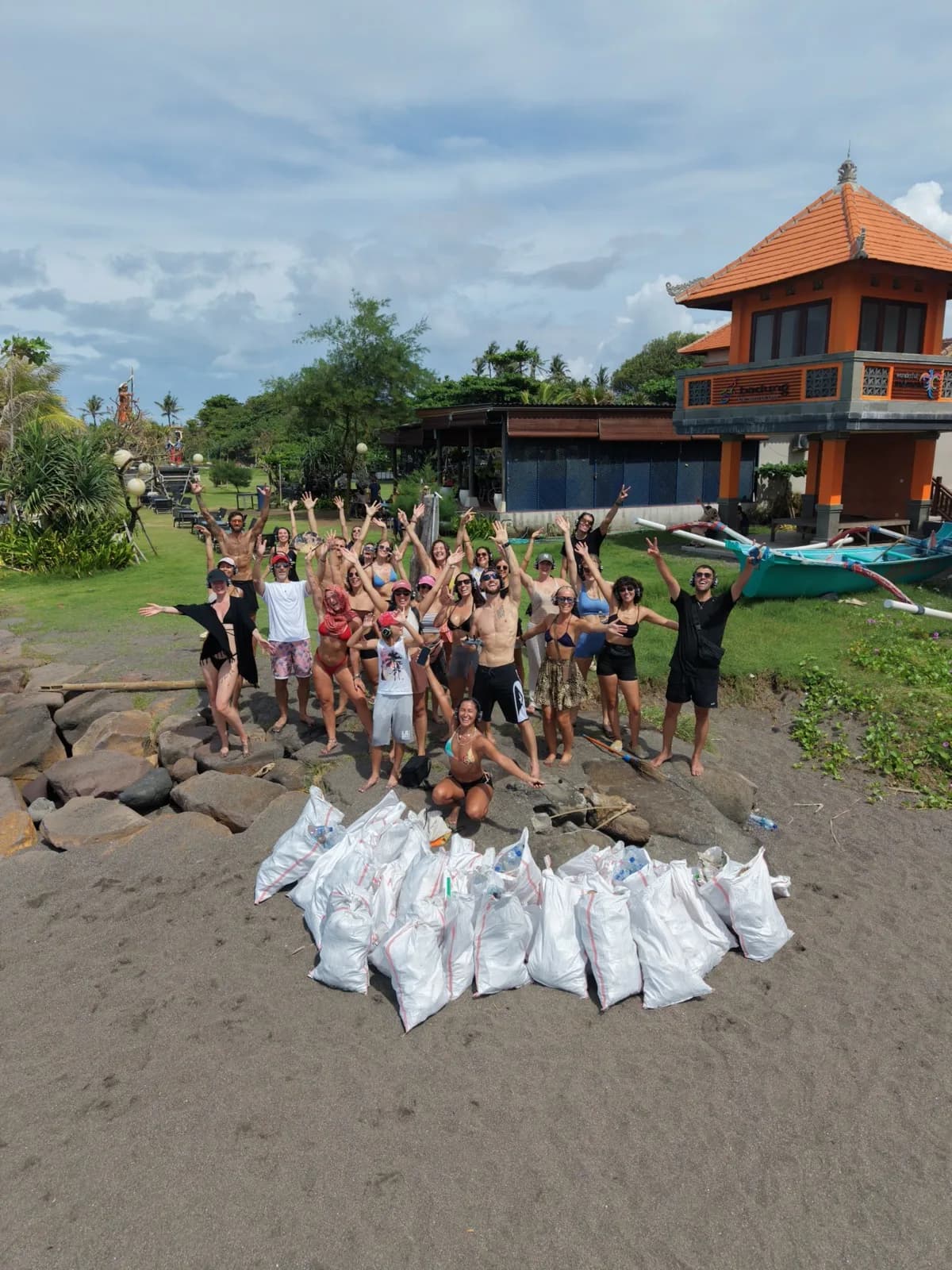The crew and the haul, up close