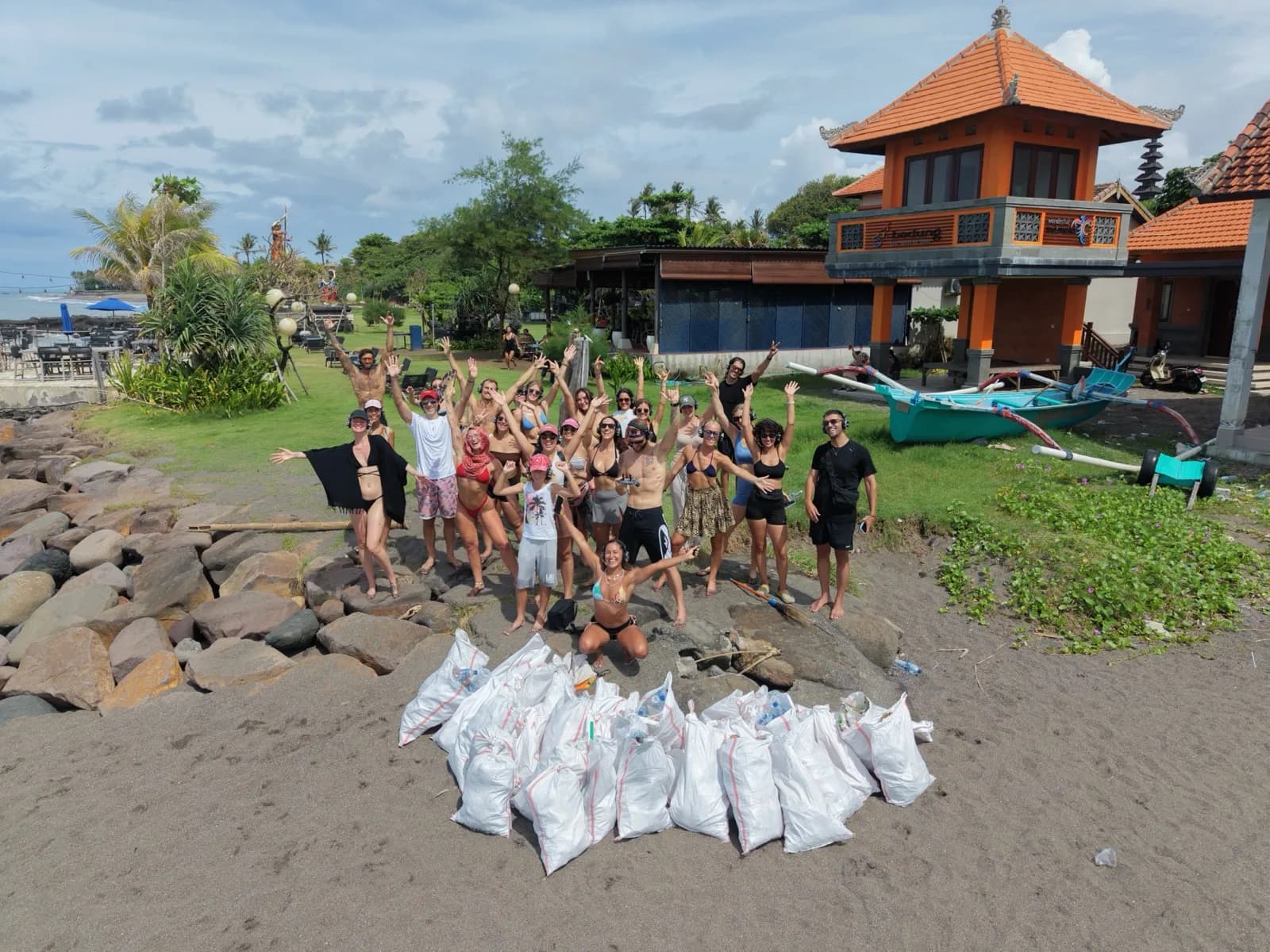 The haul lined up by the pavilion